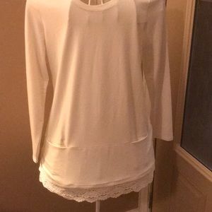 Logo by Lori Goldstein lace and sequence top